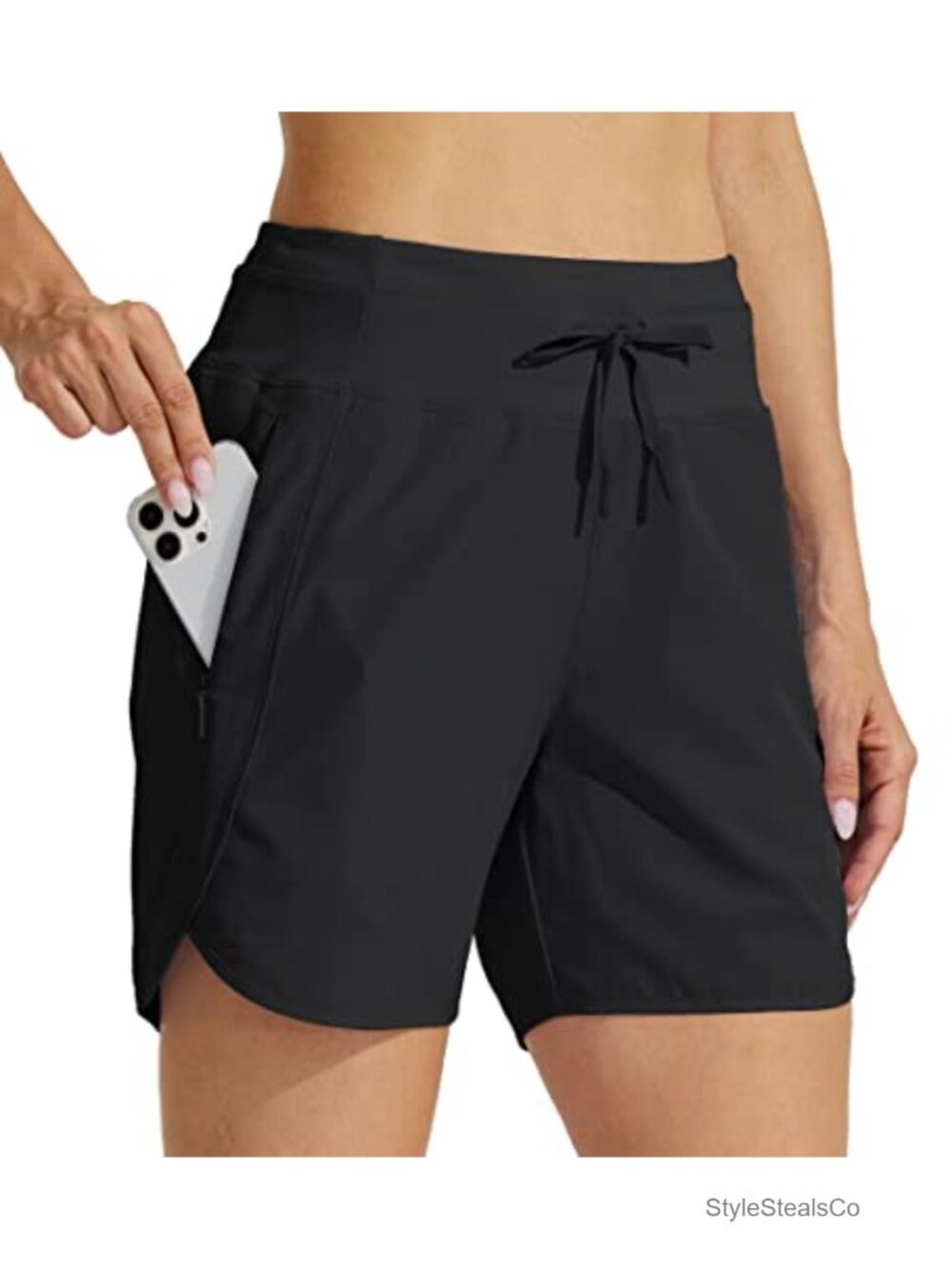 Women's 5" Quick Dry Running Shorts High Waisted Active Shorts with Zipper